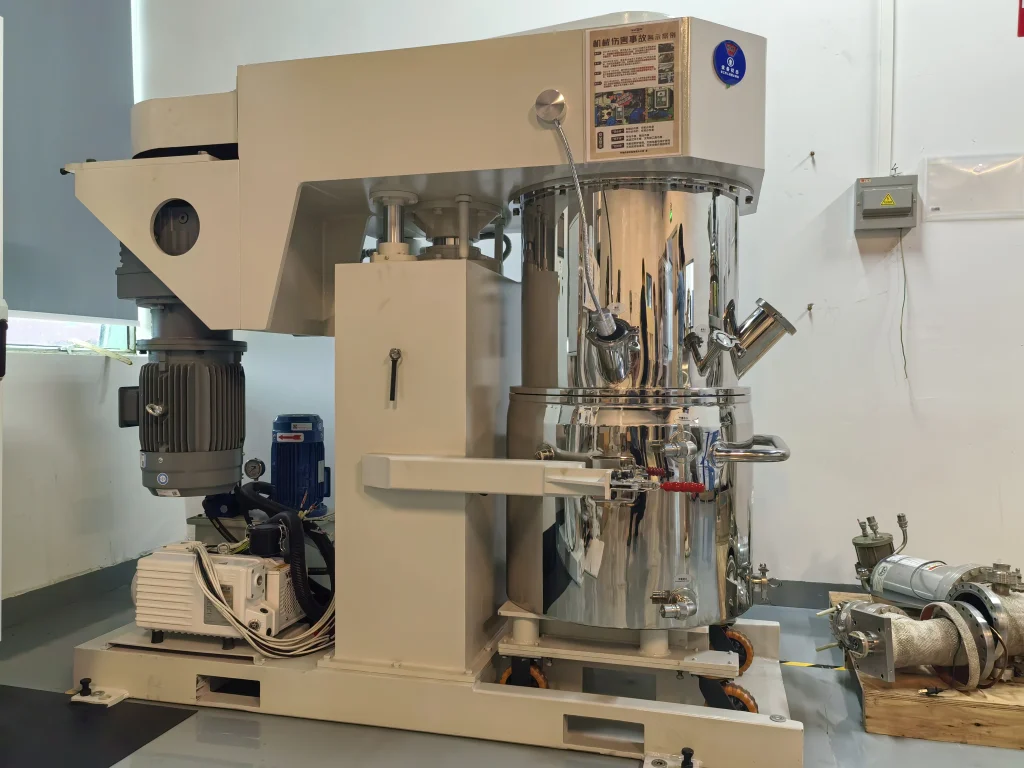 Vacuum double planetary mixer with stainless steel tank for high viscosity industrial UV adhesive vacuum mixing and defoaming production